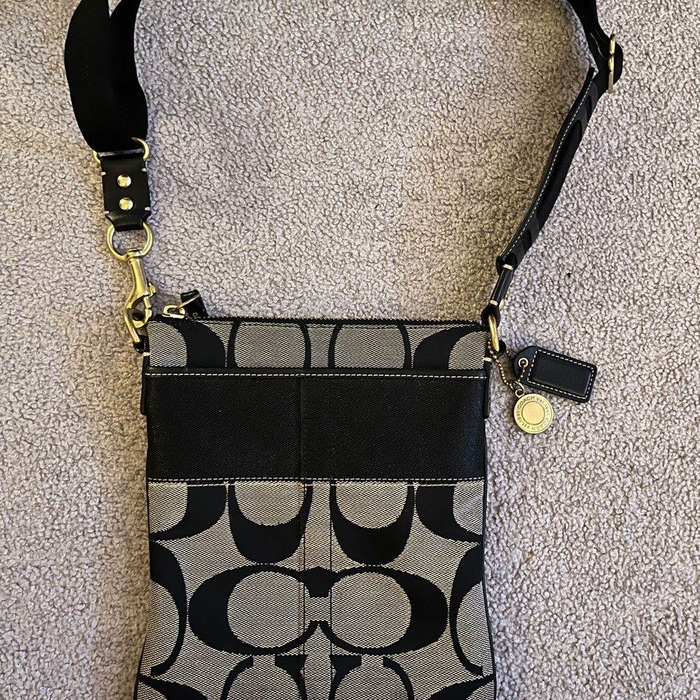 Coach Black and Gold Shoulder Bag